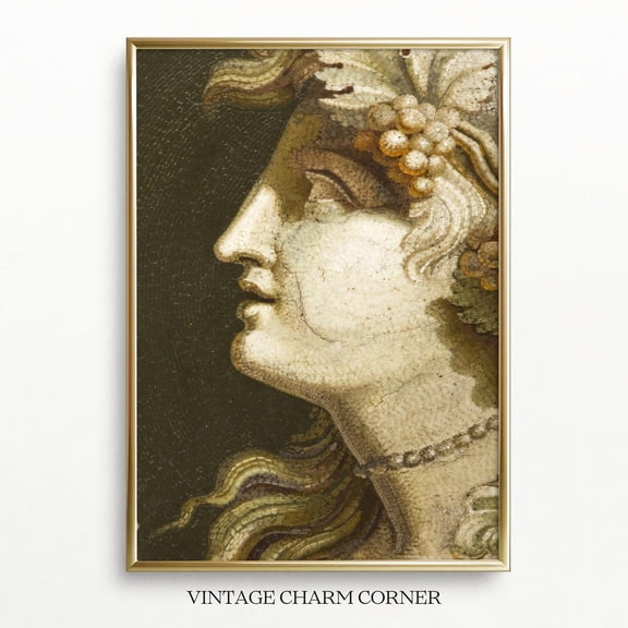 Roman Bacchus Mosaic Classical Portrait Unframed Paper Print