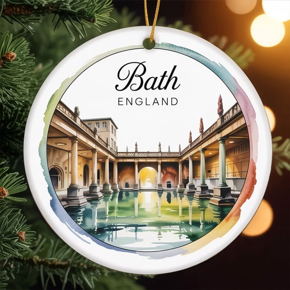 Roman Baths – Bath, England Ceramic Ornament, Christmas Tree Decoration, Travel Souvenir Gift for Couples, Friends, Family, Valentine 229OR7