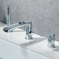 thumbnail image 1 of Roman Bathtub Faucet with Sprayer Deck Mount 3-Hole Tub Filler Faucet, Polished Chrome Waterfall Roman Tub Faucet with Valve Included, 1 of 9