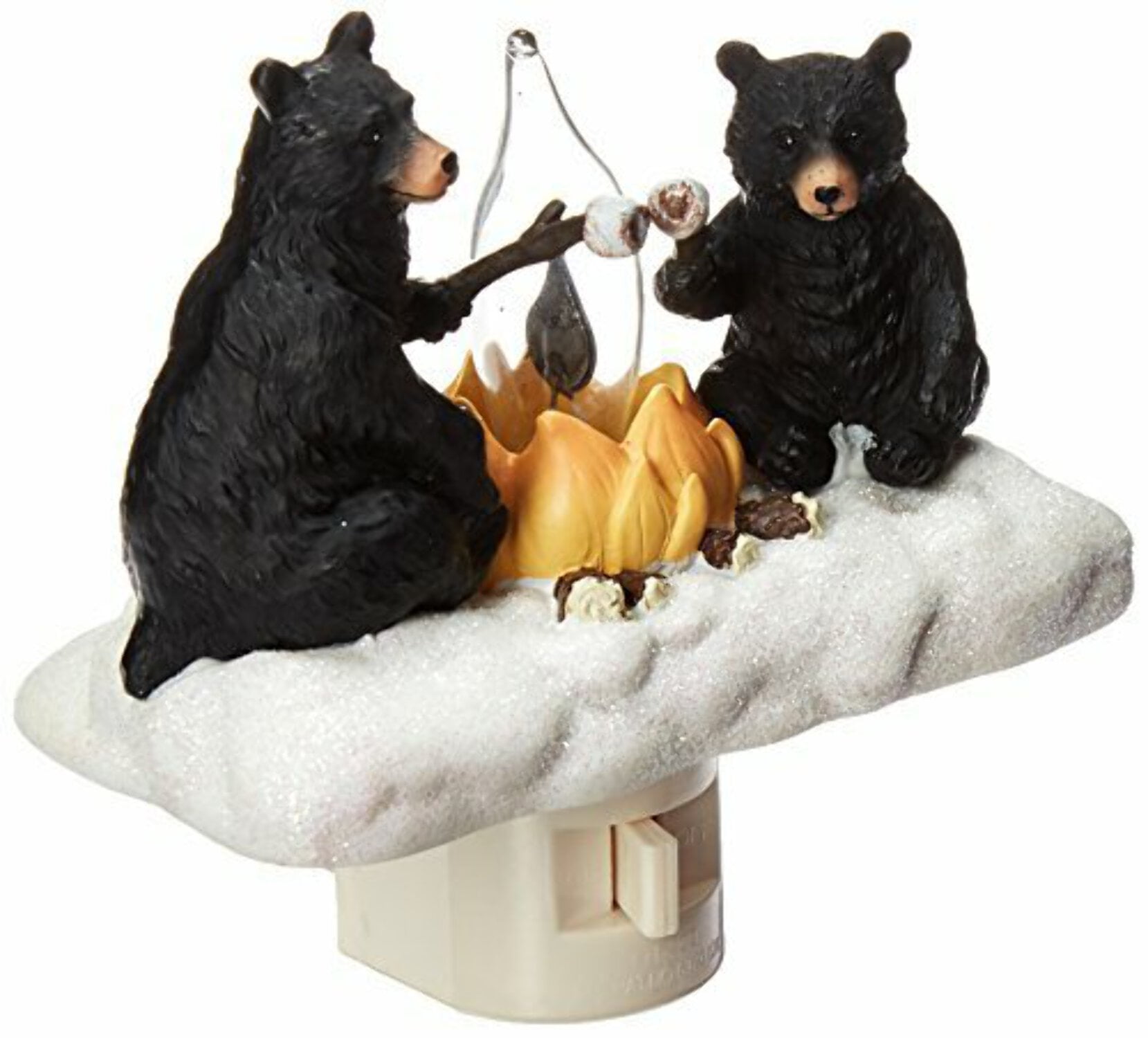 Black Bear Resin Campfire Flickering Night Light