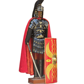 Roman Black Muscle Armor Cuirass Set W/Shoulders, Leg Guard, Roman Helmet, , Roman Shield 36 Inch