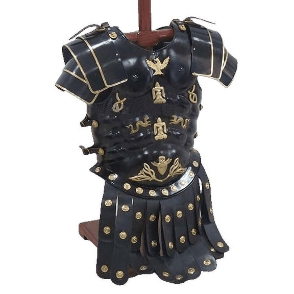 Roman Black Muscle Armor Cuirass with Shoulder Armor