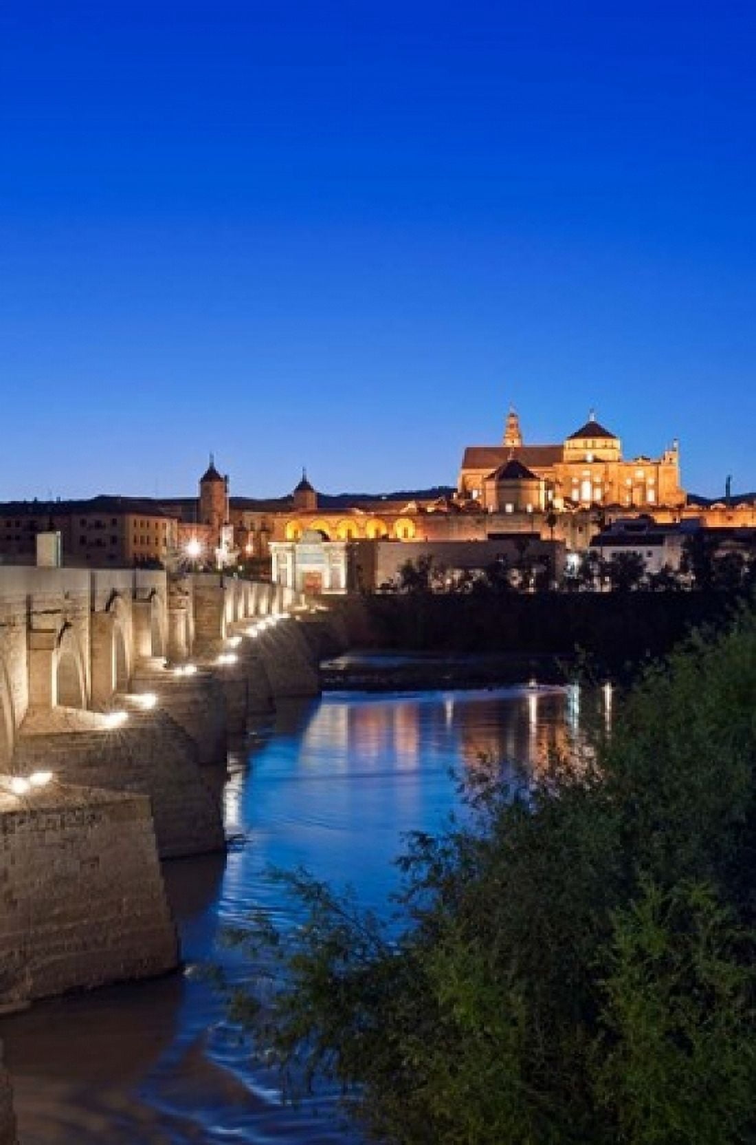 Roman Bridge Catedral Mosque of Cordoba Cordoba Andalucia Spain Canvas Art - Rob Tilley DanitaDelimont (24 x 36)