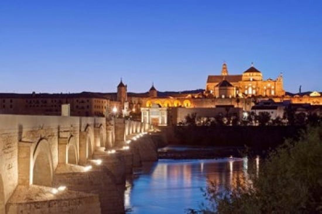 Roman Bridge Catedral Mosque of Cordoba Cordoba Andalucia Spain Canvas Art - Rob Tilley DanitaDelimont (29 x 19)