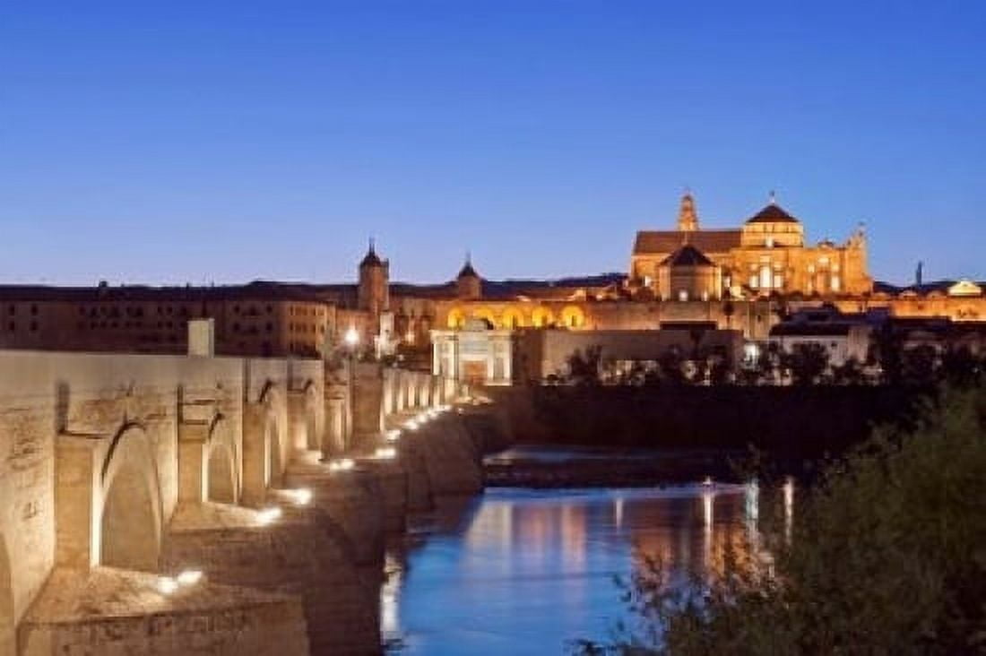 Roman Bridge Catedral Mosque of Cordoba Cordoba Andalucia Spain Canvas Art - Rob Tilley DanitaDelimont (36 x 24)