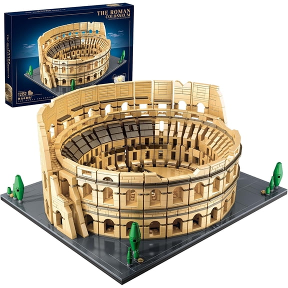 Roman Building Set, Italys Famous World Landmarks Skyline Kit Architecture Series Mini Micro Building Blocks Educational, (2860 Pieces) Home Dcor Gifts for Creator Expert 10276