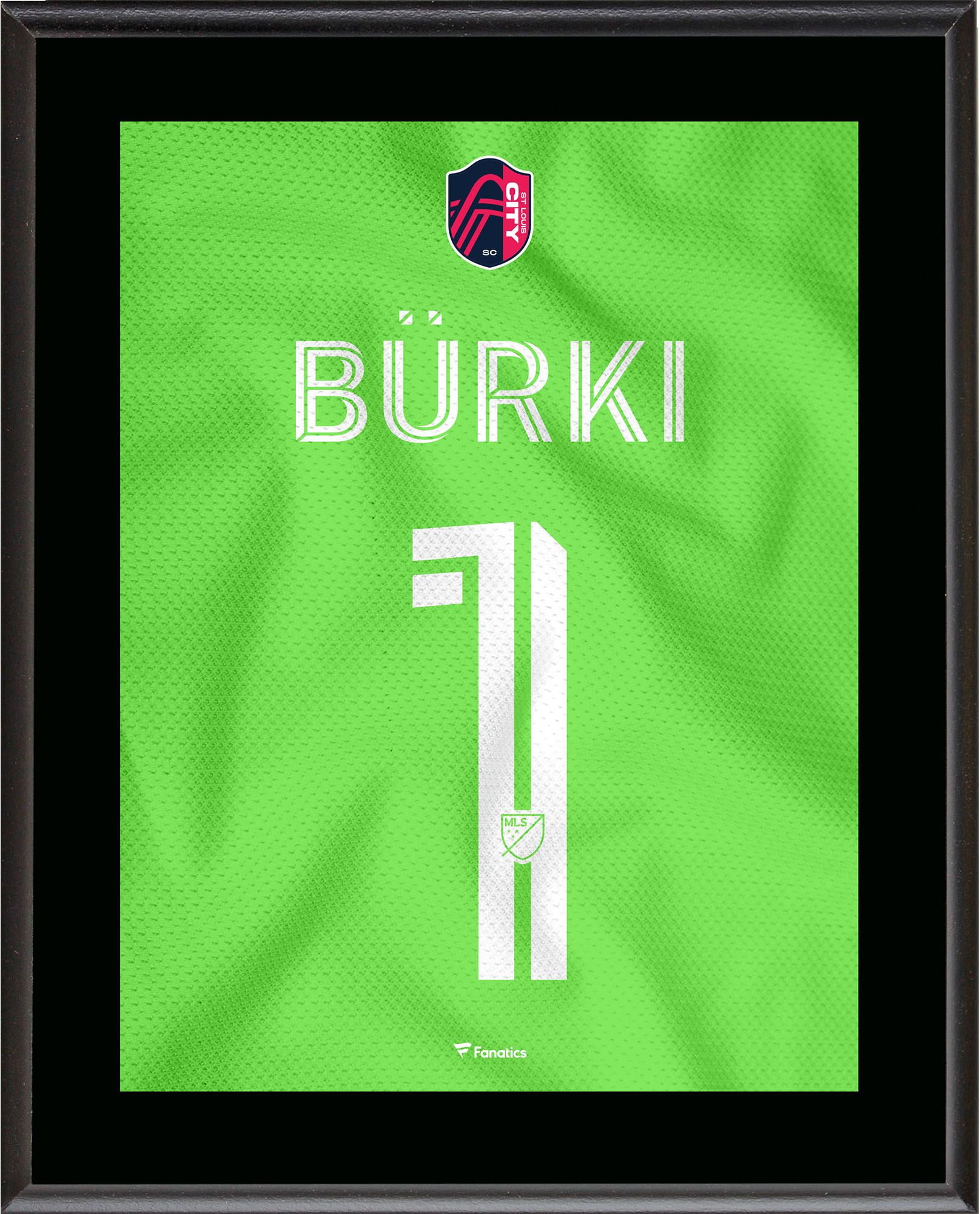 Roman Burki St. Louis City SC 10.5" x 13" Jersey Style Number 1