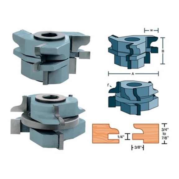 Roman Carbide Stile & Rail Cabinet Set Ogee 1-1/4in Bore,