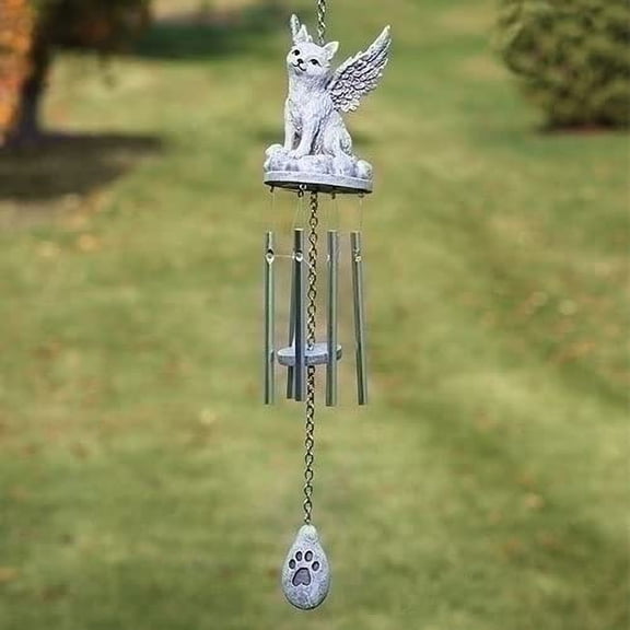 Roman Cat Memorial Windchime - One Windchime 15 Inch, Resin - Pawprints Wings Heaven 16052
