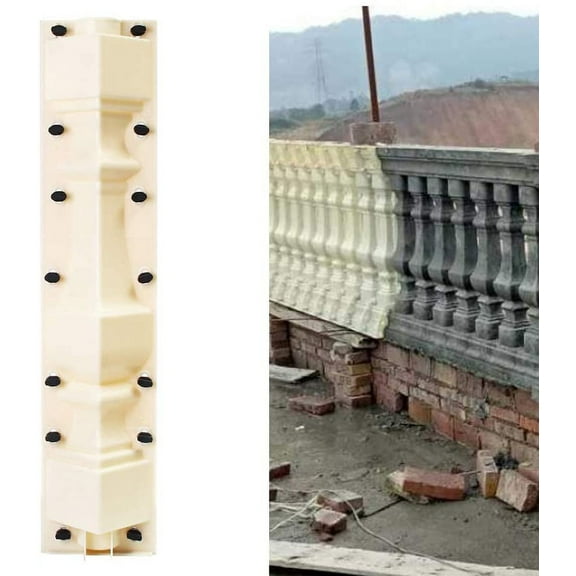 Roman Cement Railing Moulds Balustrades Mold, 2Pcs Front Rear Moulds Balustrades Mold DIY Column Balcony Fence Balustrade Mold for Concrete Plaster Cement PVC Plastic Casting Garden