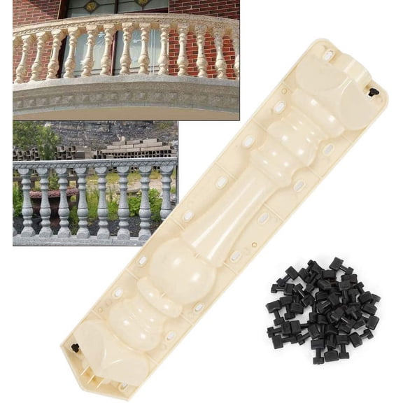 Roman Cement Railing Moulds Balustrades Mold, 2Pcs Front Rear Moulds Balustrades Mold DIY Column Balcony Fence Balustrade Mold for Concrete Plaster Cement PVC Plastic Casting Garden