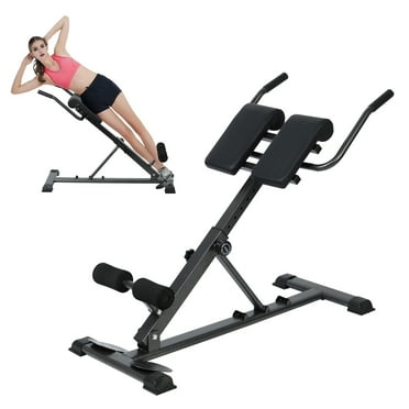 Roman Chair, Back Extension Bench, Hyperextension Roman Chair, Abdominal Exercise, Waist Extension Workout, Buttocks Machine, Sit Up Gym Bench Home Men Women Full Body-Black