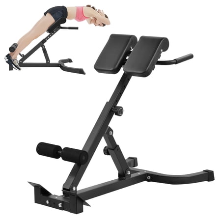 Roman Chair Back Extension Machine, Hyperextension Bench for Hamstring, Glute and Lower Back, Adjustable and Foldable workout weight bench Exercise Fitness Equipment for Home Gym