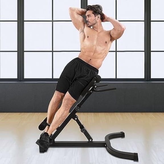 Roman Chair, Back Extension Sit up Bench, Multi-Functional Bench Foldable Flat, Hip Thrust Machine, 330 lbs Weight Capacity, Fitness Equipment for Home Workout, Gym$$Sport & Recreation Other
