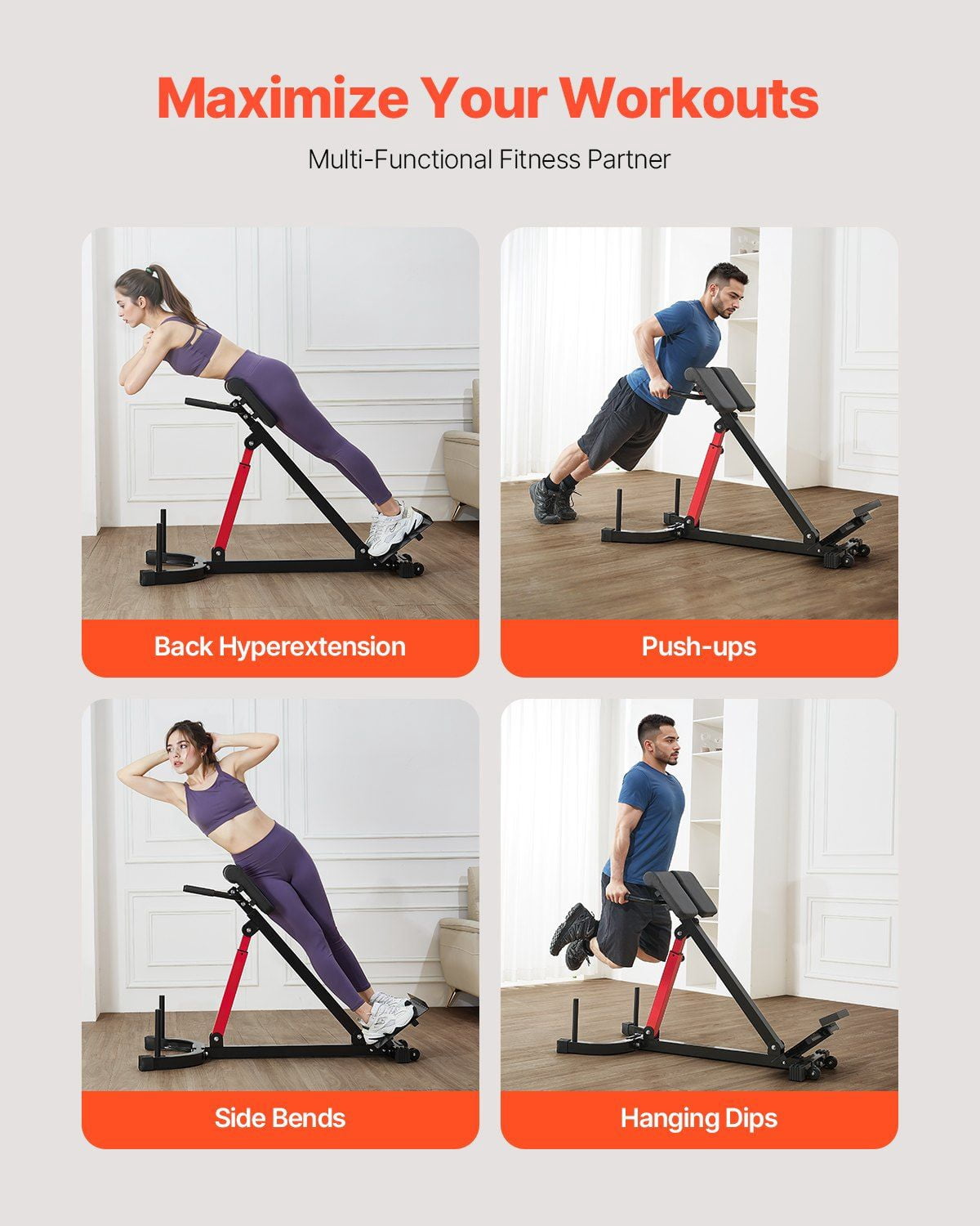 Back Extension Hamstring Machine Roman Chair Hyperextension Bench,350 lbs Adjustable Extension Machine ...