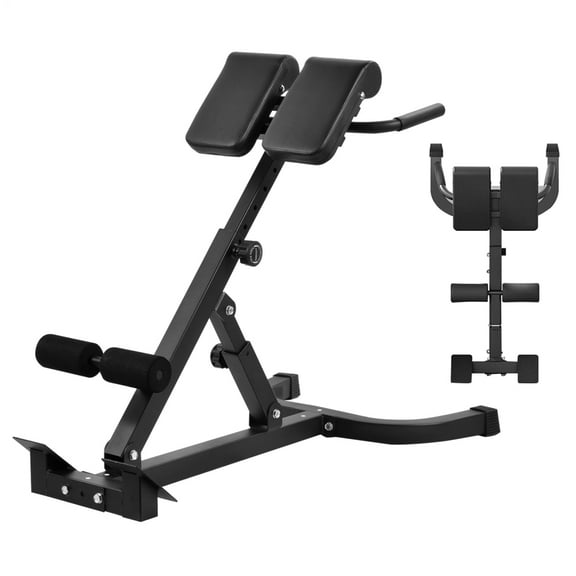 Roman Chair Hyperextension Bench - Adjustable Back Extension Machine for Glutes, Hamstrings, and Lower Back - Foldable Multipurpose Exercise Equipment for Home Gym