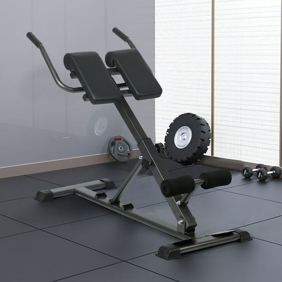 Roman Chair Hyperextension Bench Back Extension Bench Machine for Glute Hamstring and Lower Back Multipurpose Adjustable Exercise Equipment Foldable for Home Gym Fitness