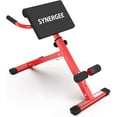 Roman Chair. Red Coated Steel Hyperextension Machine. GHD Ab Bench for