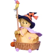 Roman Cherished Teddies, Diana in Wheel Basket Halloween Figure, 4.25" H, Resin and Wollastonite, Durable, Collectible Decoration, Decorative, Decor