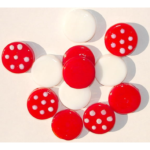 Roman Confetti Glass Decorating Pebbles - Red and White - Pack of 72