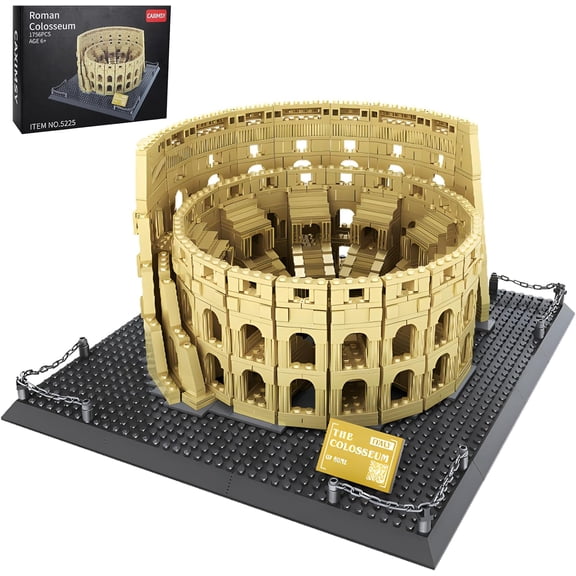 Ylutex Roman Colosseum Architecture Model Building Block Sets,The Office Landmarks Skyline Set Toys Collection for Adults with 1756 Pieces