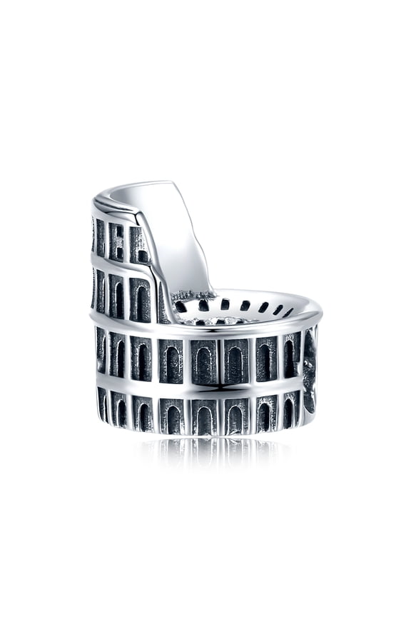 Roman Colosseum Fashion Silver-Plated Charm Beads for Jewelry Making