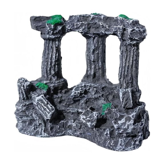 Roman Column Aquarium Decor,Resin Fish Tank Ornaments,2.91x1.97x3.66 Inches Roman Pillars Landscape Decoration for Betta Turtle Goldfish Hiding Climbing Exploring Landscaping Tanks,Gray-1pcs
