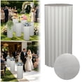 thumbnail image 1 of Roman Column Pedestal Foldable Cardboard Cylinder Stands,Paper Display Stands,Strong Load Bearing Capacity,For Catering Jewelry Wedding，Party Banquet Decor White, 1 of 5
