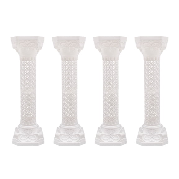 Roman Column Pillars, 4 Pack 27x88cm White Wedding Columns, Rectangle Base Roman Sculpture, for Wedding Reception