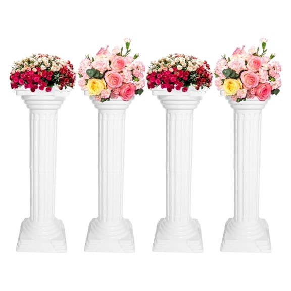 Roman Column Set,34 Inch Plastic Greek Column Statues,Flower Pot Pedestal Stands,Wedding Decoration,for Weddings,Parties,Events