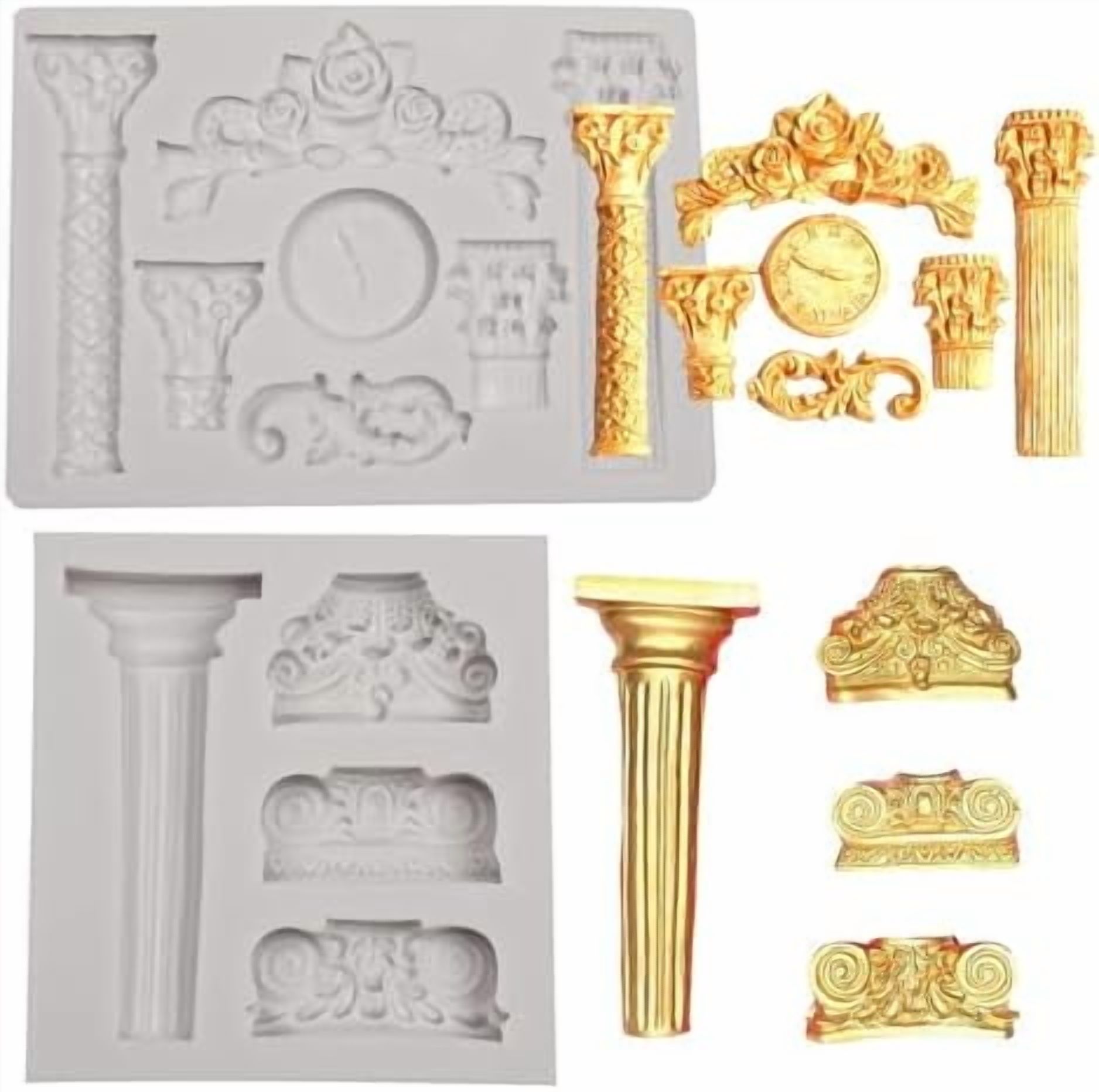Roman Column Silicone Fondant Mold Greek Mythology Cake Topper Marble ...