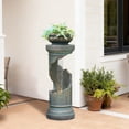 thumbnail image 1 of Roman Column Waterfall Fountain with Lights, Freestanding Outdoor Indoor Garden Fountains, Patio, Home Decorative Water Feature, 32"H Backyard Waterfall, Resin European Style Fountain, Beige, 1 of 3