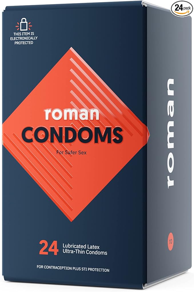 Roman Condoms UltraThin, Lubricated Condoms Made with 100 Natural