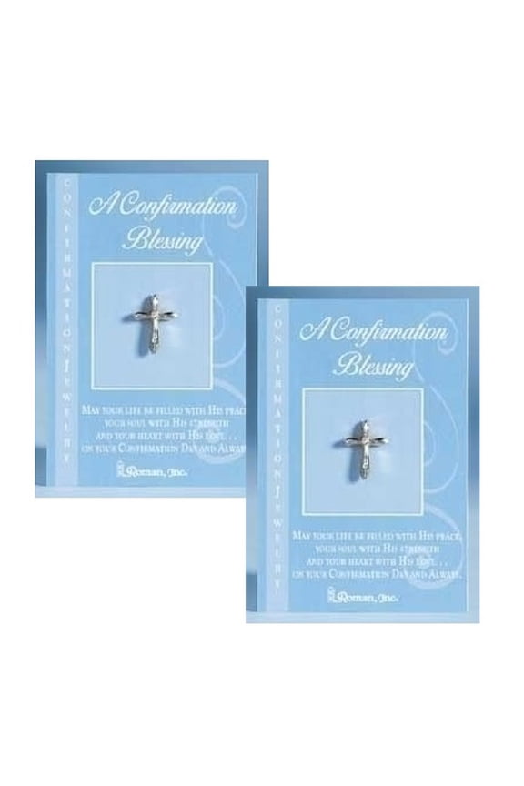 Confirmation Blessing Cross Pins - Silver - Set of 12