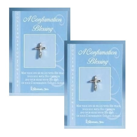 Roman Confirmation Blessing Cross Pins - Silver - Set of 12