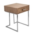 thumbnail image 1 of Roman Contemporary End Table in Walnut Wood and Stainless Steel by LumiSource, 1 of 5