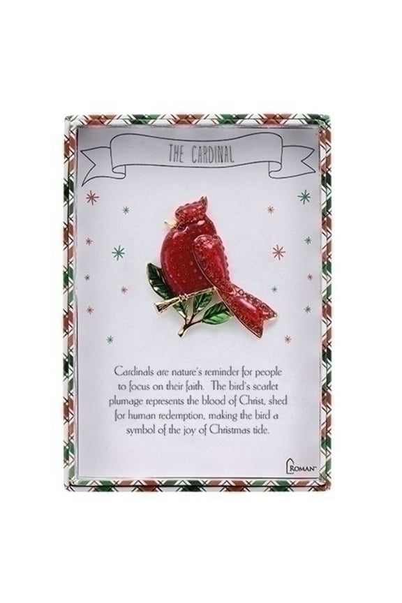 Roman Crystal Cardinal Story Pin