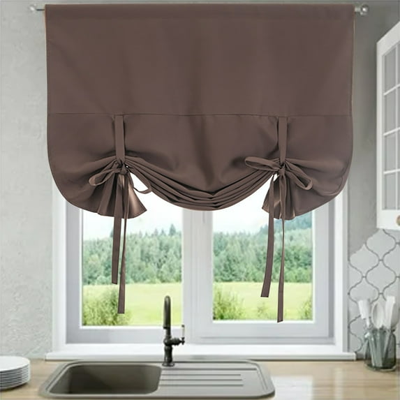 Roman Curtain (117 × 160Cm) A Polyester - 1Pc Curtain Translucent filter curtains for kitchen, bedroom, living room, doors and windows, curtains