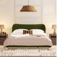 thumbnail image 1 of Jennifer Taylor Home Roman Curved Headboard Upholstered Platform Bed, King, Olive Green Performance Velvet, 1 of 9