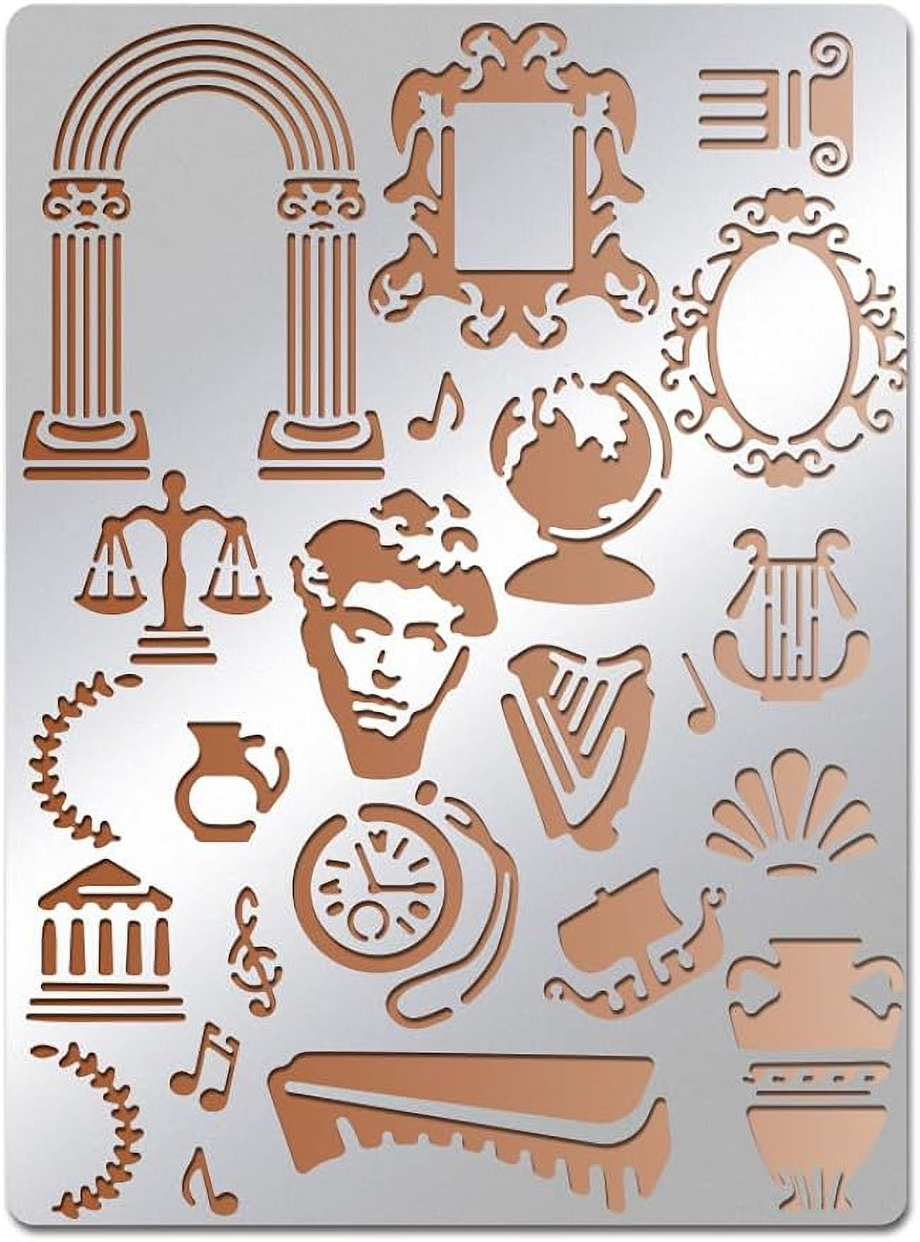 Roman Element Theme Stainless Steel Metal Stencils 5.5x7.5inch Stencil