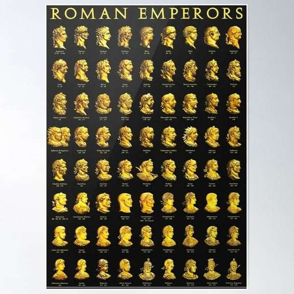 Roman Emperors Poster Poster Wall Art, Modern Wall Decor For Living Room Bedroom, 16x24 UNFRAMED