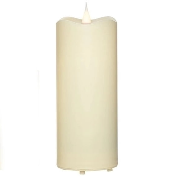 Roman Flameless LED Candle 7"H Ivory Outdoor Pillar 3-D Motion