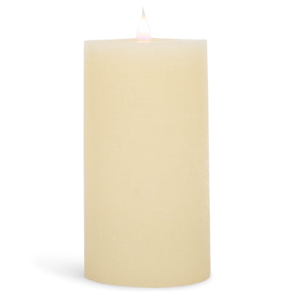 Roman Flameless LED Candle 7"H x 3.75"W Ivory Outdoor Pillar 3-D Motion