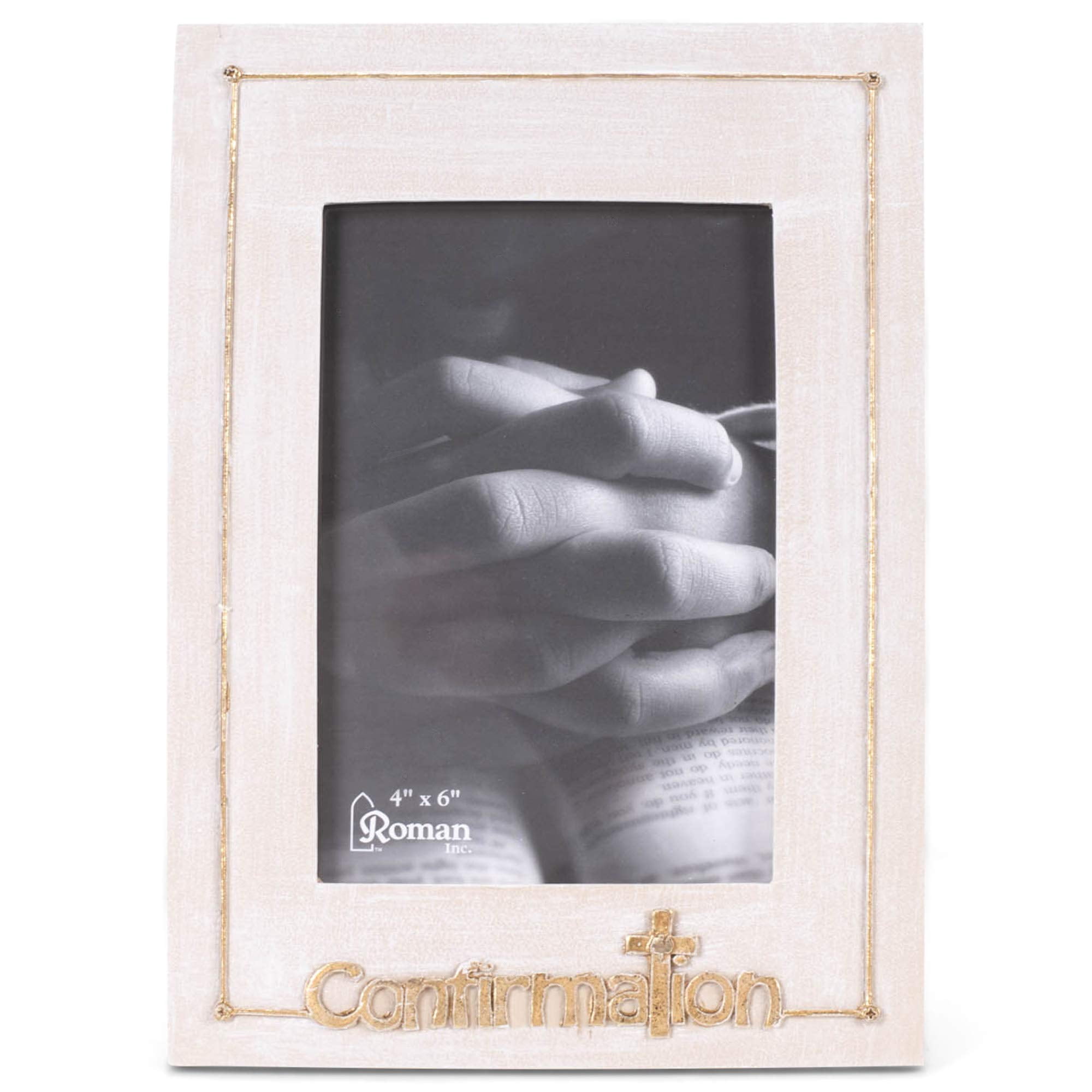 Roman Frame-Confirmation-Vertical w/Cross (8.75
