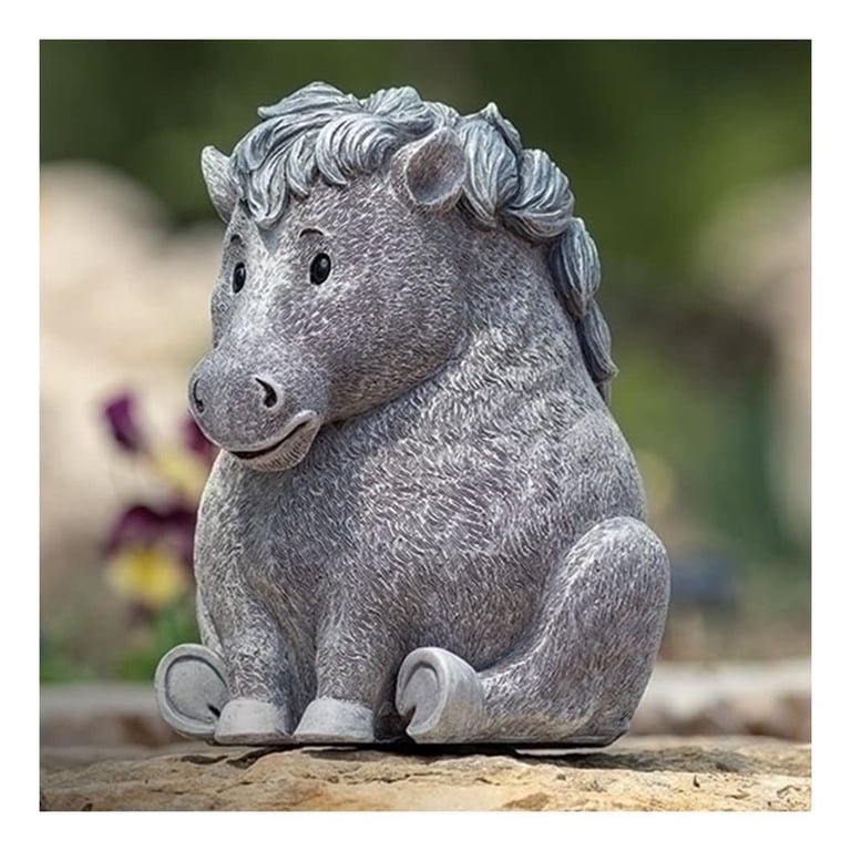 Roman Pudgy Pals Pony Garden Statue, 8.5-inch Height, Outdoor