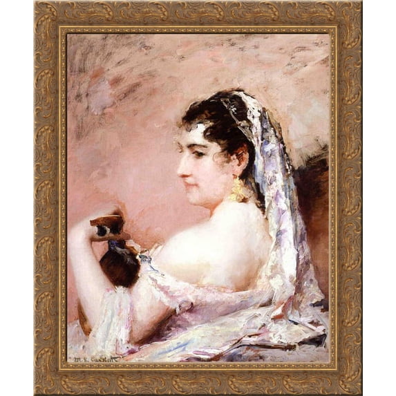 Roman Girl 24x20 Gold Ornate Wood Framed Canvas Art by Mary Cassatt