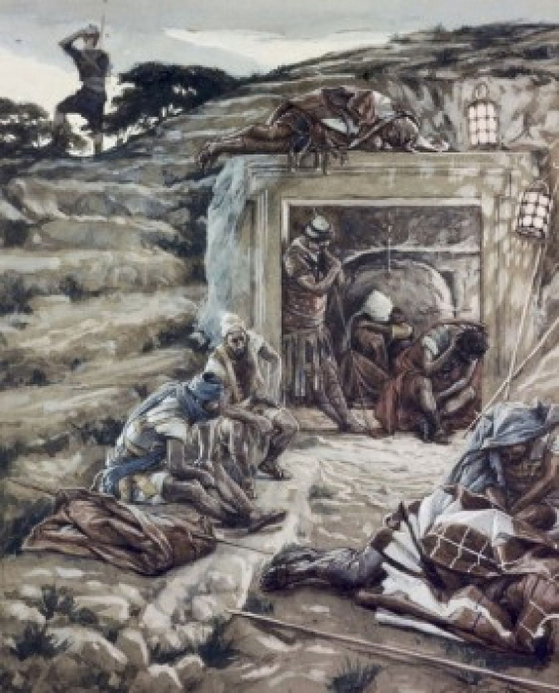 Roman Guards at the Tomb James Tissot (1836-1902French) Canvas Art - James Tissot (24 x 36)