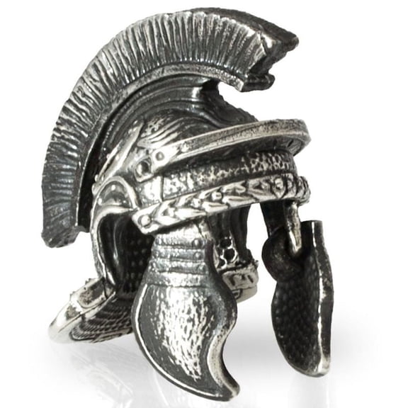 Roman Helmet Paracord / Lanyard Bead in Nickel Silver for Jig Pro Shop by Alloy Army of Eurasia
