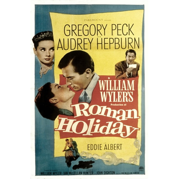Roman Holiday Audrey Hepburn Gregory Peck 1953 Movie Poster Masterprint (11 x 17)