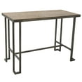 Roman Industrial Counter Table, Brown Bamboo Top, Counter Height